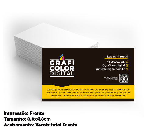 Cartão de Visita 250g - 4x0