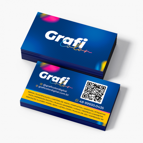 Cartão de Visita com Verniz Localizado - 4x4