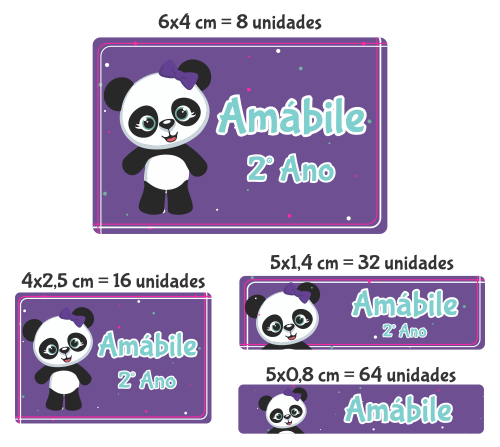 Etiqueta Panda Roxo